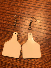 Load image into Gallery viewer, Mdf Double Sided Cow Tag Earrings
