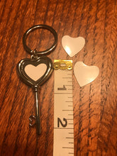 Load image into Gallery viewer, Heart Shaped Key double sided Keychain
