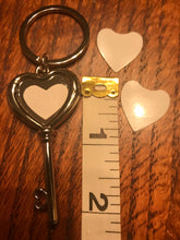 Load image into Gallery viewer, Heart Shaped Key double sided Keychain
