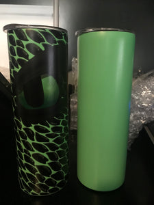 Glow in the dark sublimation tumbler GREEN