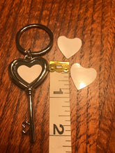 Load image into Gallery viewer, Heart Shaped Key double sided Keychain
