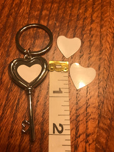 Heart Shaped Key double sided Keychain