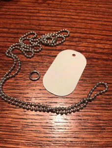 Sublimation Blank Dog Tag Pendant with Ball Chain