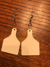 Load image into Gallery viewer, Mdf Double Sided Cow Tag Earrings
