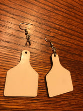 Load image into Gallery viewer, Mdf Double Sided Cow Tag Earrings
