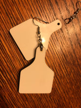 Load image into Gallery viewer, Mdf Double Sided Cow Tag Earrings
