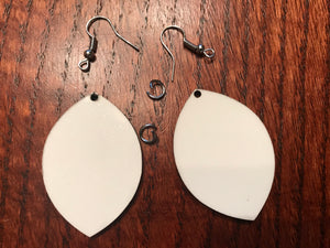 MDF Double sided "Lemon" of "Football" Shaped Earrings