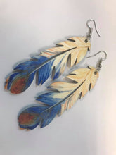 Load image into Gallery viewer, MDF  Double Sided Feather Earrings
