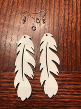 Load image into Gallery viewer, MDF  Double Sided Feather Earrings
