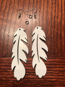 MDF  Double Sided Feather Earrings