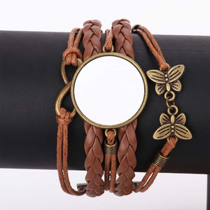 Sublimation Blank Sublimation Ready Butterfly Infinity Accent PLU Brown and Copper Bracelet