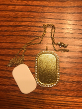 Load image into Gallery viewer, Sublimation Blank Gold Tone Dog Tag Crystal Accents With Chain Pendant Ready To Sublimate Rhinestone Dog Tag
