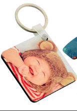 Load image into Gallery viewer, Sublimation blank sublimation ready MDF Double Sided Square Keychain
