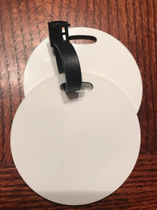 MDF Double Sided Round Luggage Tag ( Germ Tag)